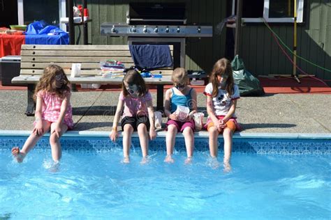 Back Yard Pool Party Editorial Photo Image Of Kids Canada 53591036
