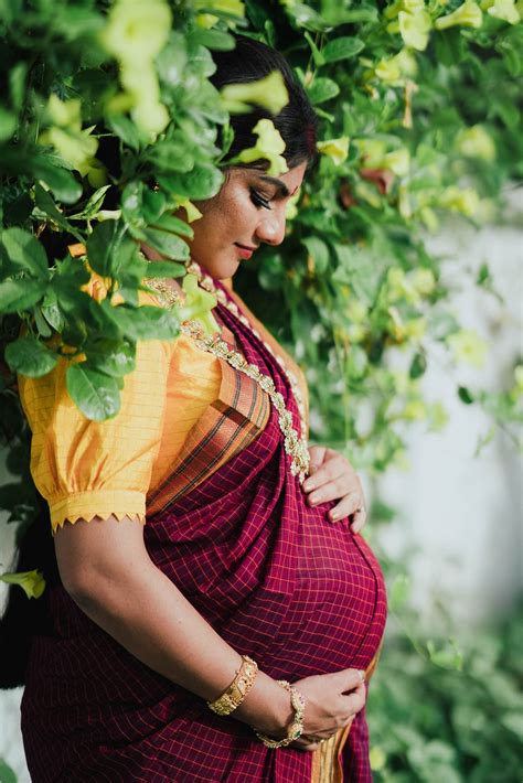 Indian Traditional Maternity Shoot In Six Yards Of Elegance South Indian Style Little Vows