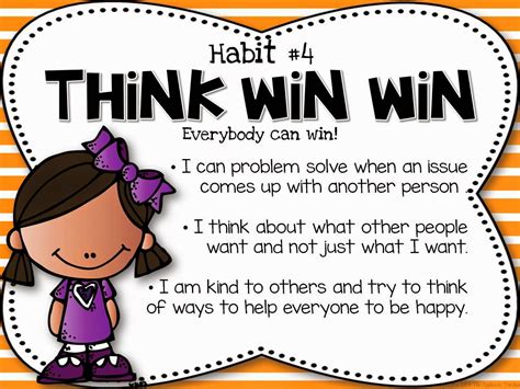 Miss Jones Kindergarten Class Habit 4 Think Win Win