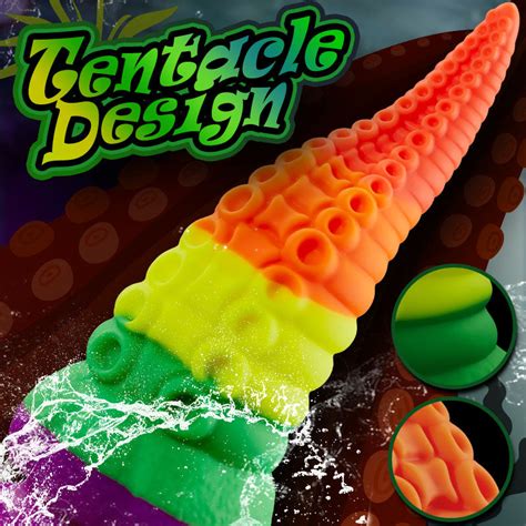orlagh 8 66 inch tentacle silicone rainbow dildo with suction cup acmejoy