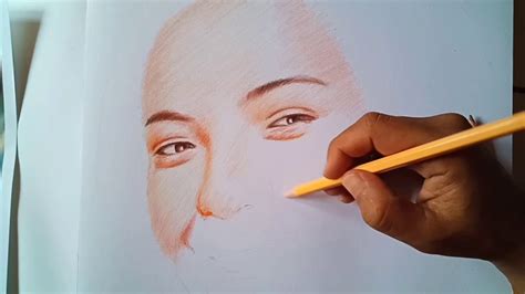 Cara Mewarnai Lukisan Wajah Dengan Pensil Warna Youtube