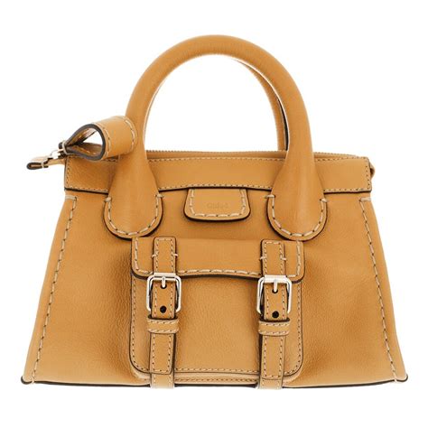 Chloé Edith Mini Bag Leather Sepia Brown Tote Fashionette