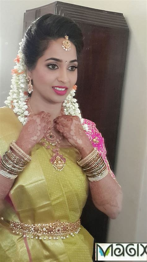 Pin By Mallika Manyam On Magix Bridal Makeovers Bridal Saree Sari