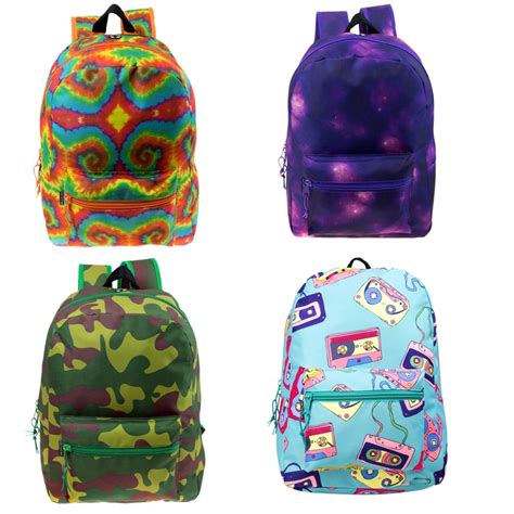 Wholesale 17 Classic Kids Backpacks 4 Assorted Fashion Prints Sku