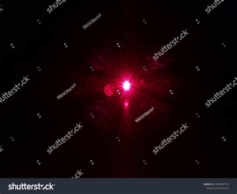 Red Laser Light Dark Black Background Stock Photo Edit Now 1696030174