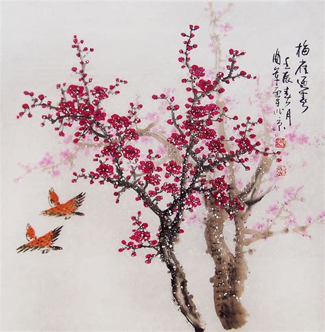 Cherry Blossom Painting Chinese Watercolour Painting Original