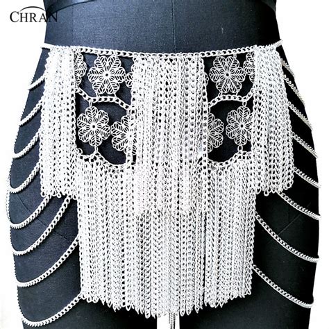 Chran Flower Chain Mini Skirt Disco Party Dress Beach Chainmail Cover