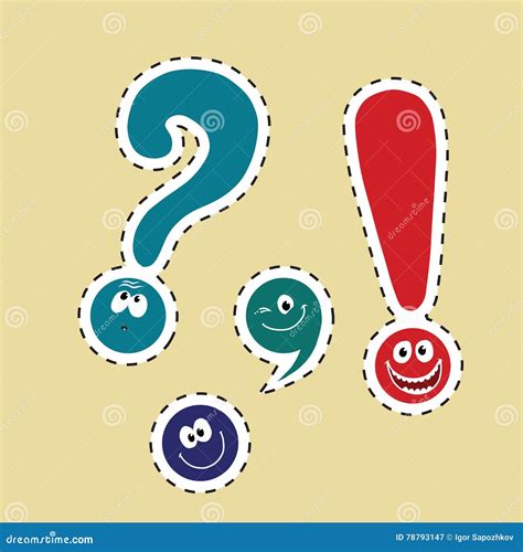 Set Of Funny Smiley Punctuation Stock Vector Illustration Of Drawing