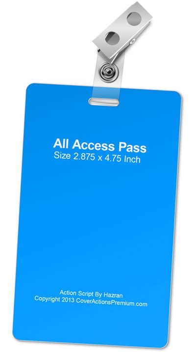All Access Pass Mockup Cover Actions Premium Mockup Psd Template