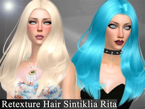 Sims 4 Hairs Genius6613 Sintiklia`s Rita Hair Retextured