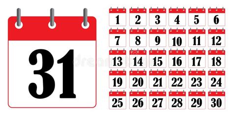 Red Calendar Page Calendar Design Organizing Concept Holiday