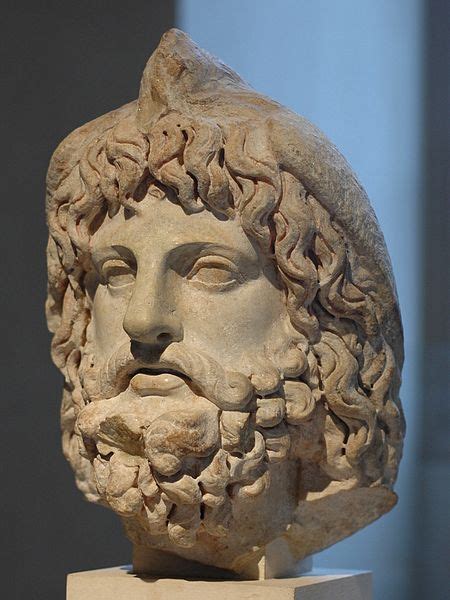 Jupiter Zeus Serapis Head Of Roman Egyptian Statue Marble 2nd