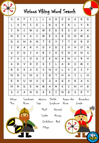 Viking Word Search Teaching Resources
