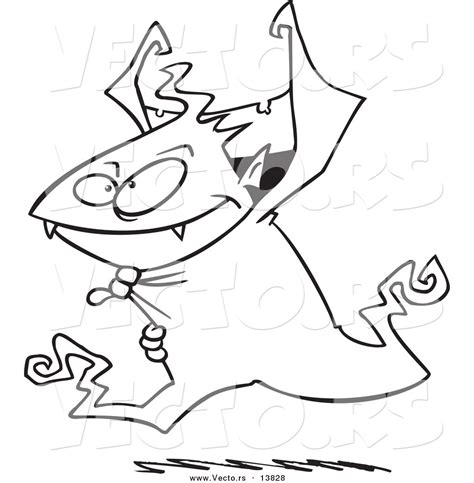 Vector Of A Cartoon Young Vampire Coloring Page Outline By Ron