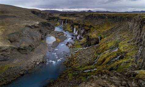 Waterfalls In Iceland Canyon Of Sigoldugljufur Ultra Hd