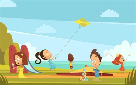 Playing Children Background 483359 Vector Art At Vecteezy