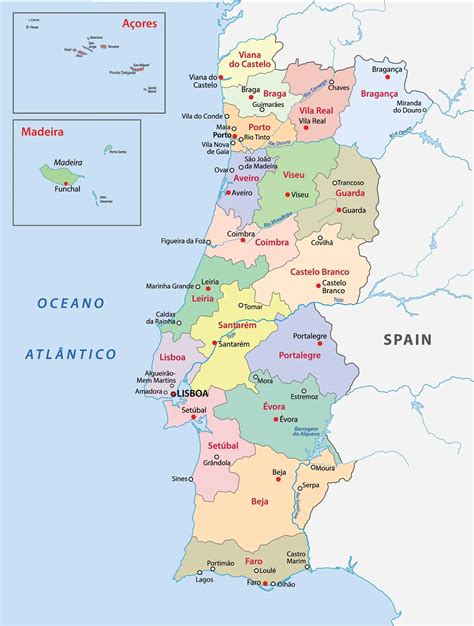 Mapa De Portugal Con Nombres Printable Maps Online