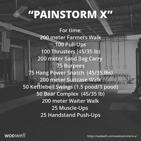 Painstorm X Workout Benchmark Wod Wodwell Crossfit Workouts Wod