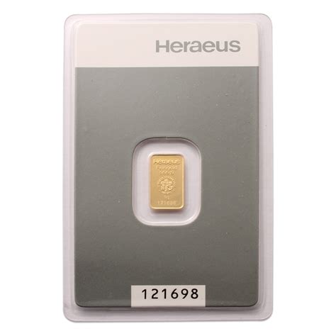 Heraeus 1g Gold Bar 24 Carat Gold Bullion