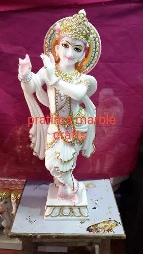 Shree Krishna White Marble Statue Size 1 To 6 Feet At Rs 21000