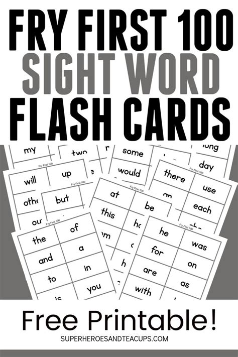Fry First 100 Sight Word Flash Cards Learning Ideas For Parents