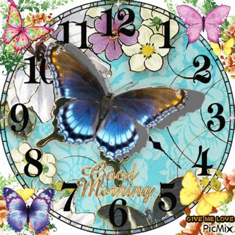 Clock Butterfly Good Morning  Pictures Photos And Images For