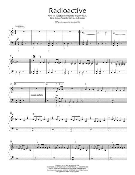 Even though the students may not have acquired musical knowledge prior to secondary one Radioactive (Easy Piano Version) -- Imagine Dragons By Imagine Dragons, - Digital Sheet Music ...