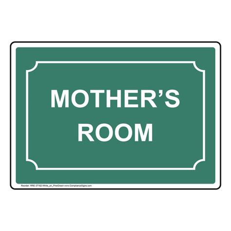 Pine Green Mothers Room Sign Rre 37182 Whtonpngrn