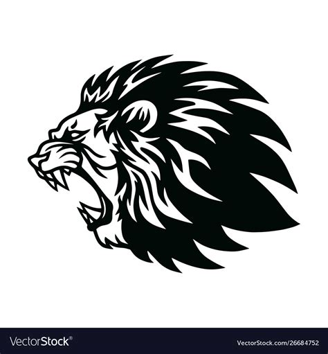 Lion Roaring Head Logo Icon Design Royalty Free Vector Image
