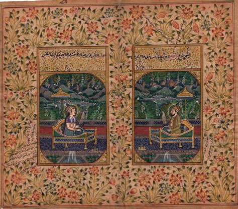Mughal Miniature Painting Handmade Illuminated Manuscript Moghul