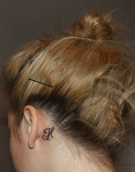 Behind Ear Name Tattoo Ideas Initial Tattoo Tattoos Couple Tattoos