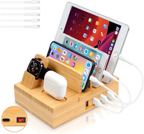 Bamboo Charging Station For Multiple Devices Othoking 6