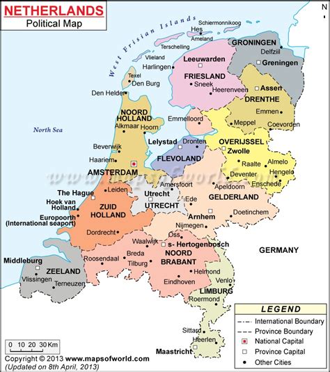 Map of the netherlands (political). Netherlands