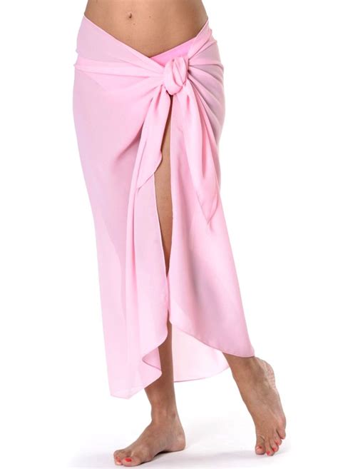 Solid Georgette Long Sarong O S Blush Pink Beachcoverupsarongs Com Product Long