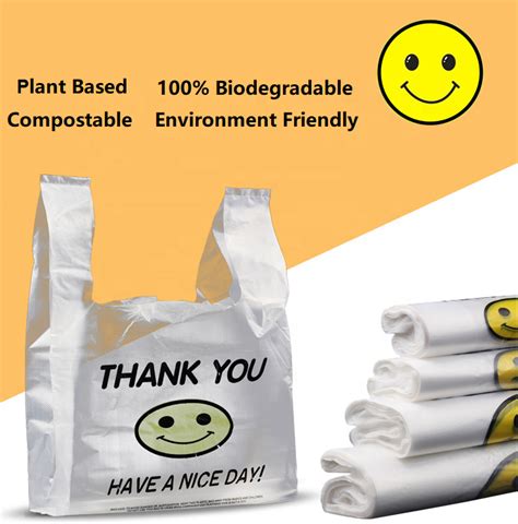 100 Biodegradable And Compostable Grocery Shopping Bag Eco Friendly T