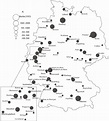 German towns with population above 100 thousand inhabitants ...