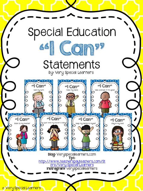 Special Ed I Can Statement Posters Teaching Special Education