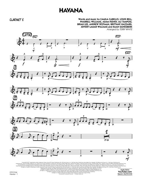 Havana Clarinet 2 Sheet Music Terry White Jazz Ensemble
