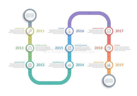Vertical Timeline Template Stock Vector Illustration Of Flowchart