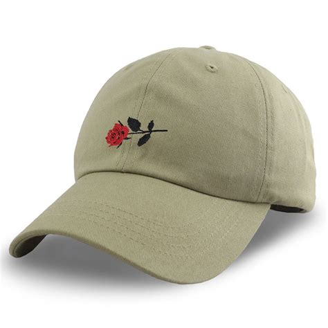 Black Rose Custom Embroidered Adjustable Soft Cotton Etsy Hat For