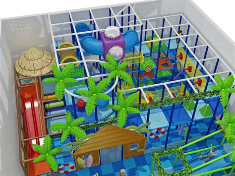 3 Level Ocean Theme Ballistic Playscape Indoor Playgrounds