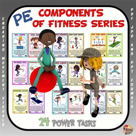 Pe Component Of Fitness Task Cards 24 Power Movements Capnpetespowerpe