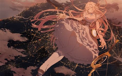 Download 3840x2160 Anime Girl Falling Down Blonde Dress