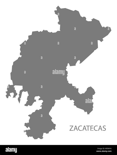 Zacatecas Mexico Map Grey Stock Photo Alamy