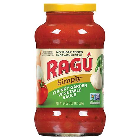 Ragu Simply Chunky Garden Vegetable Pasta Sauce 24 Oz Haggen