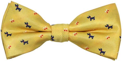 Little Boys Dog Print Animal Pattern Bow Ties Yellow Boys Bow Ties