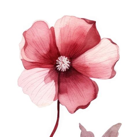 A Painting Of A Red Flower With The Word Petal On It Premium Ai