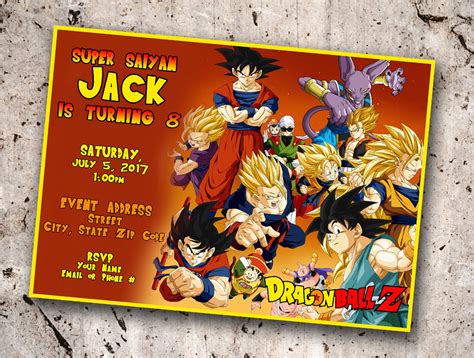 Use these free printable dragon ball z birthday party invitations to tell all your friends they are invited to the biggest celebration ever. Dragon Ball Z Birthday Invitations Dragonball Z ...