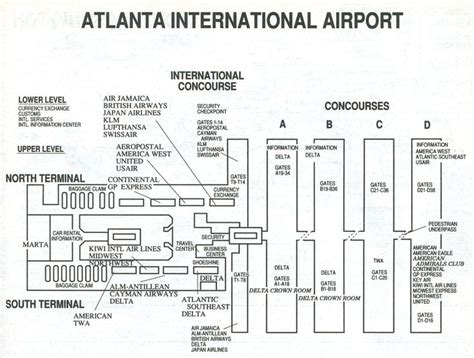 Map Of Atlanta Airport Delta Gates Atlanta Airport Airport Map Atlanta