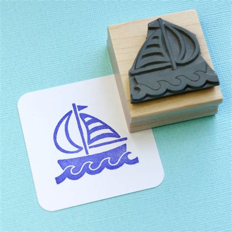 Sail Boat Rubber Stamp Nautical Wedding T For Sailor Etsy